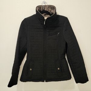 St. John’s Bay Black Quilted Zip Jacket Petite Small PS